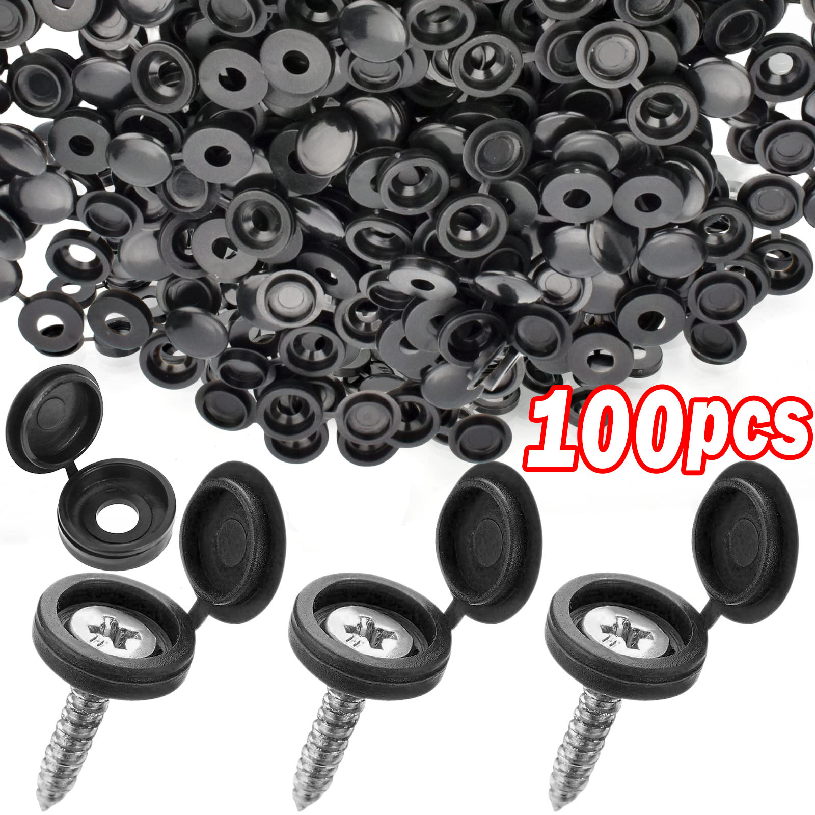 Furniture Hardware Covers - 5/100PCS Hinged Plastic Screw Cap Cover