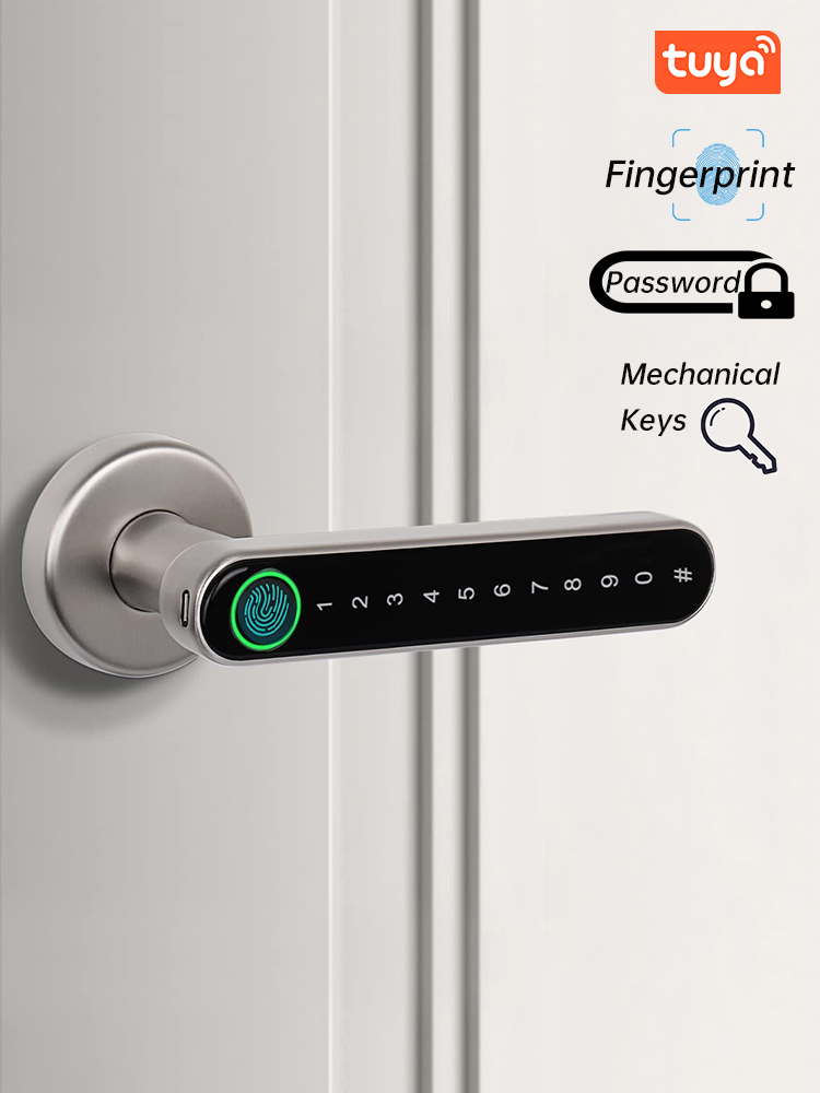 Zinc Furniture Hardware - KAK Smart Fingerprint Door Lock Black