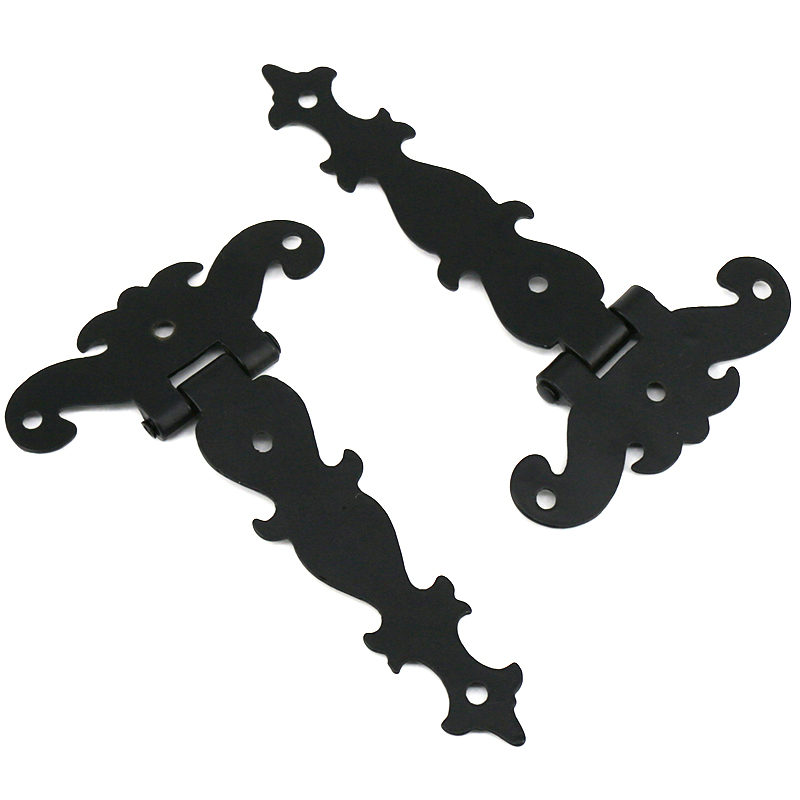 Furniture Hardware Black - 2 Pack Heavy-Duty Black Gate Hinges