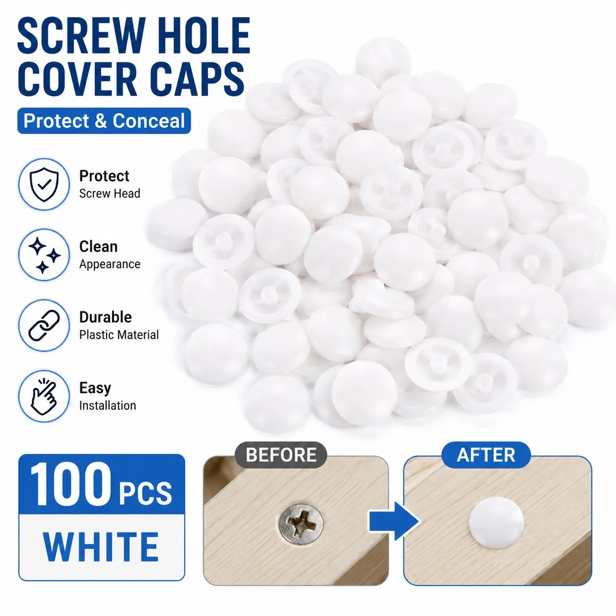 100Pcs Self-tapping Screws Dec - Furniture Hardware Covers review and price