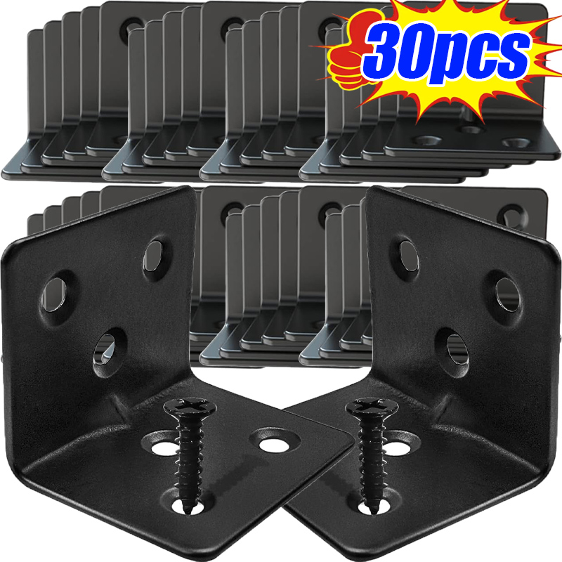 10/30pcs Black L-shaped Right  - Furniture Hardware Black review and price