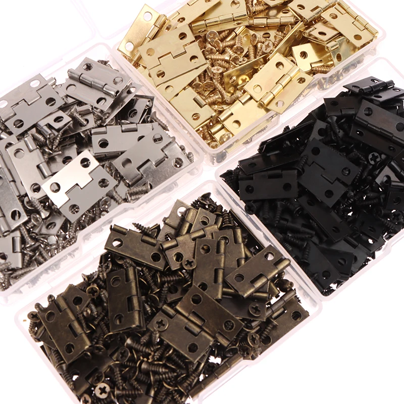 50pcs/box Hinges + 200 Screws  - Furniture Hardware Black review and price