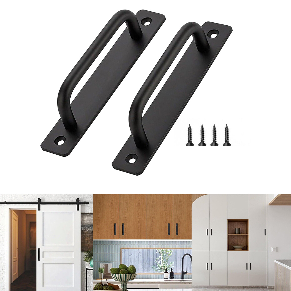 2Pcs Door Pull Handles Alumini - Furniture Hardware Black review and price
